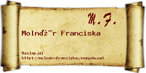 Molnár Franciska névjegykártya